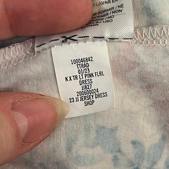 Janie and Jack Sleeveless Dress Girls 8 Pink Floral Skater Ruffle Jersey Stretch - Picture 12 of 12